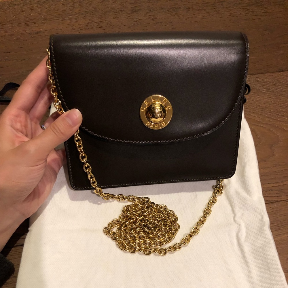 SOLD! celine vintage globe purse brown